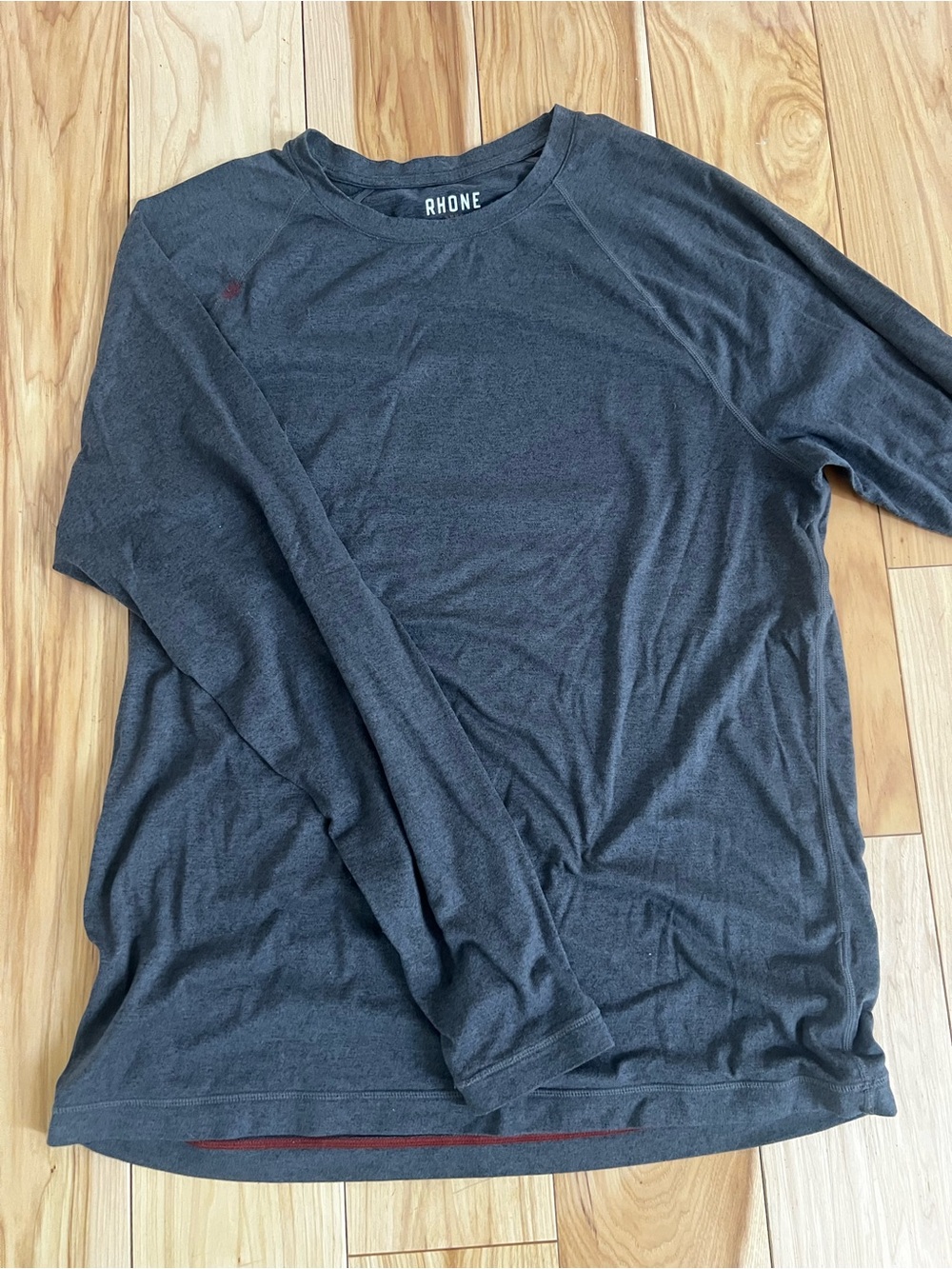 RHONE Men's Long Sleeve Crew - Charcoal Gray